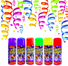 SERPENTYNA W SPRAYU DUŻY ZESTAW 6 SZTUK MIX KOLOR