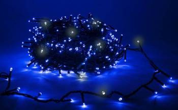 LAMPKI CHOINKOWE 500 LED ZEWNĘTRZNE WEWNĘTRZNEFLASH  NIEBIESKIE