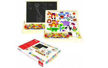 EDUKACYJNA DUŻA WIELOFUNKCYJNA TABLICA MAGNETYCZNA ZOO