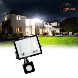 Halogen LED SMD 20w z czujnikiem ruchu biała zimna